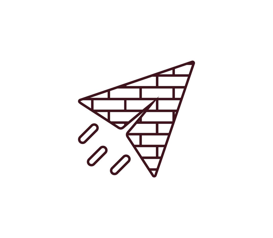 Unique rocket brick design vector