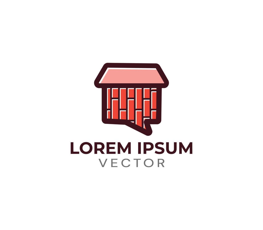 Inbox brick shop logo art design vector