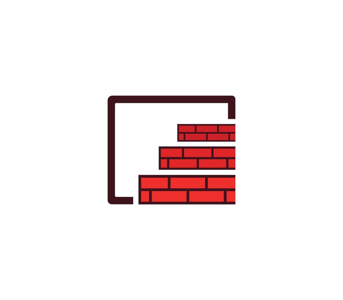 Unique brick with stairs design vector