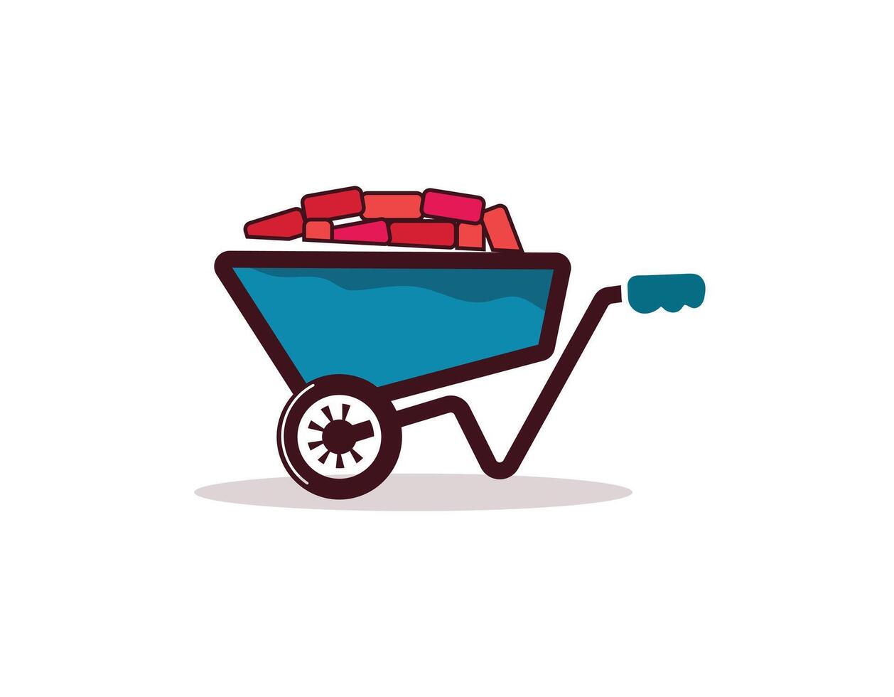Wheelbarrow vectorel drawing vector