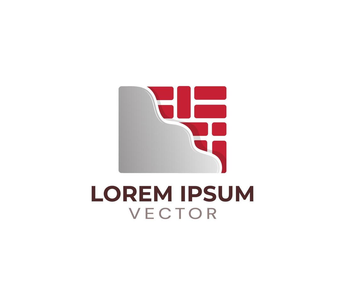 Brick wall construction logo vector