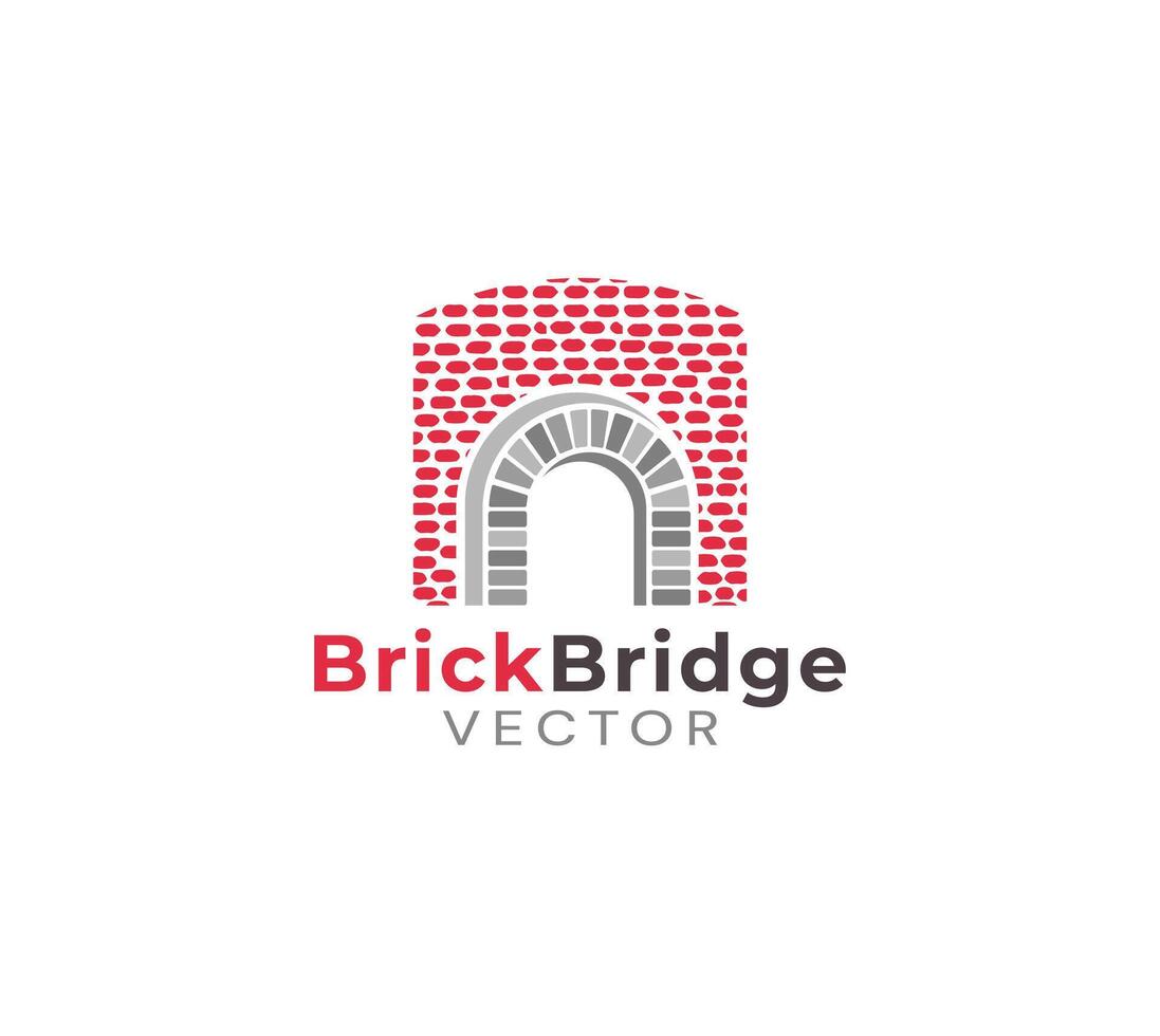 Old brick bridge logo design vector
