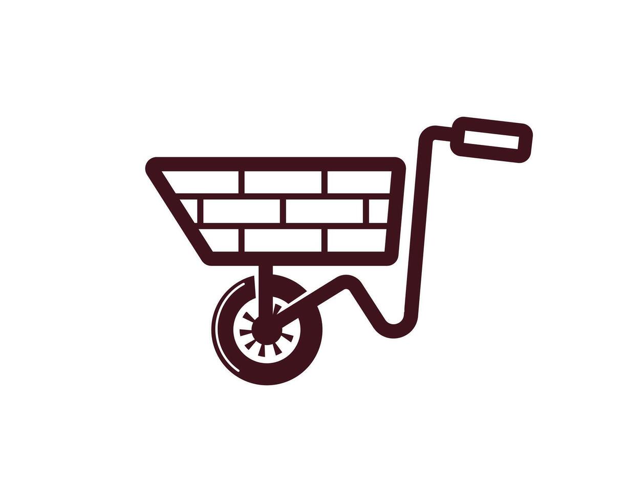 Wheelbarrow drawing art vector
