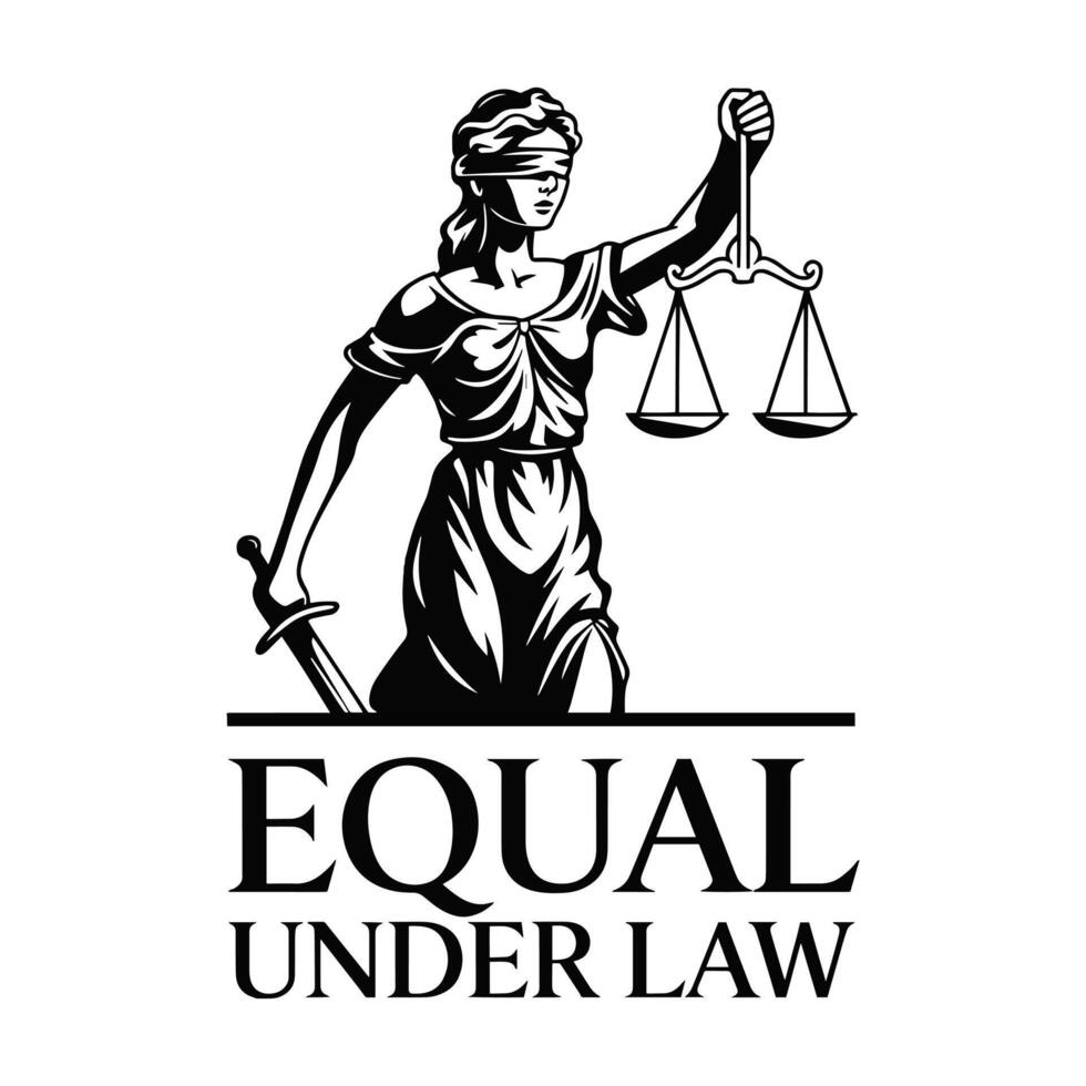 Equal Under Law T Shirt Design vector