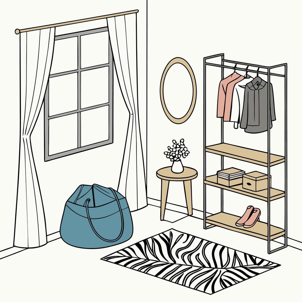 Interior of the living room. vector