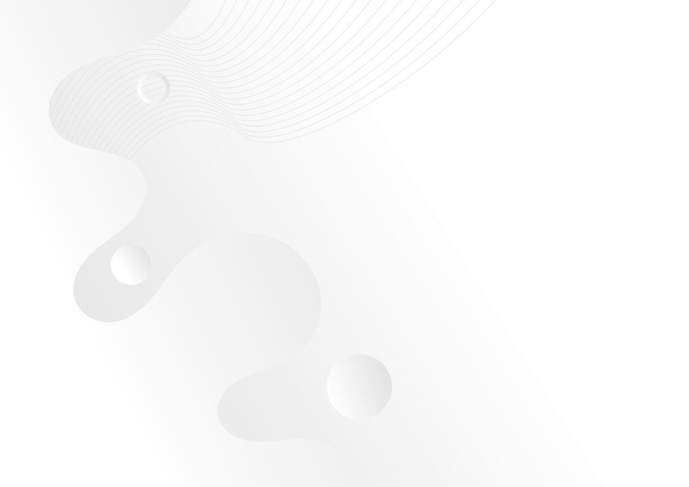 abstract white background with a fluid shape and flowing line vector