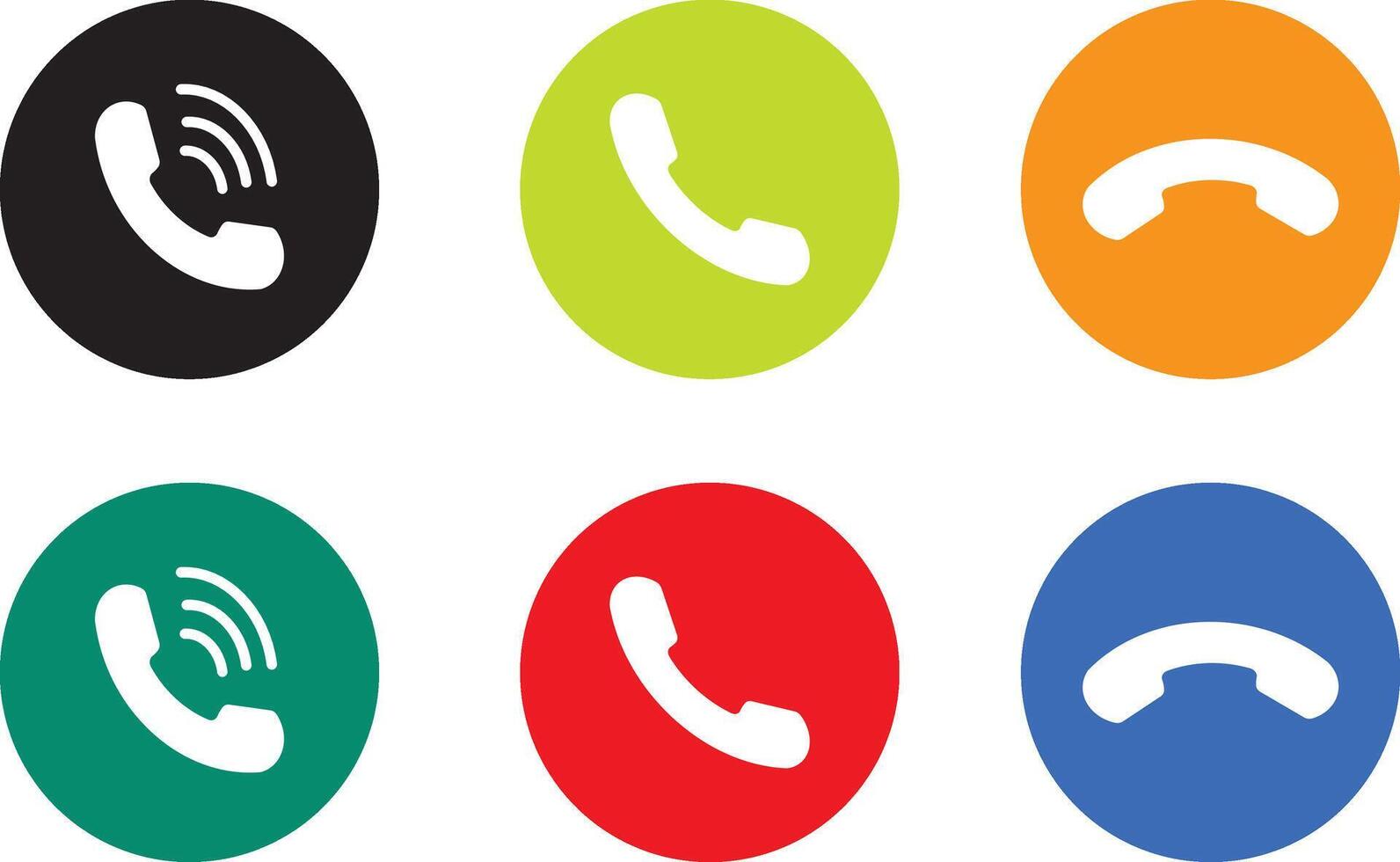 Accept and decline incoming call icons in flat style. Phone call icon. Telephone icon symbol, illustration image. Isolated on white backgroun, vector