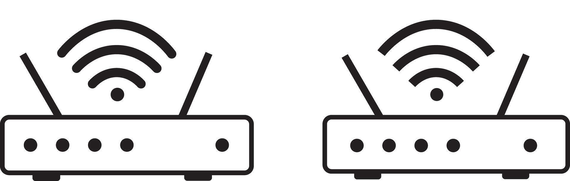 Wifi modem icon set, Set of Wi-Fi icon for communication, telecommunication. wifi line icon. vector