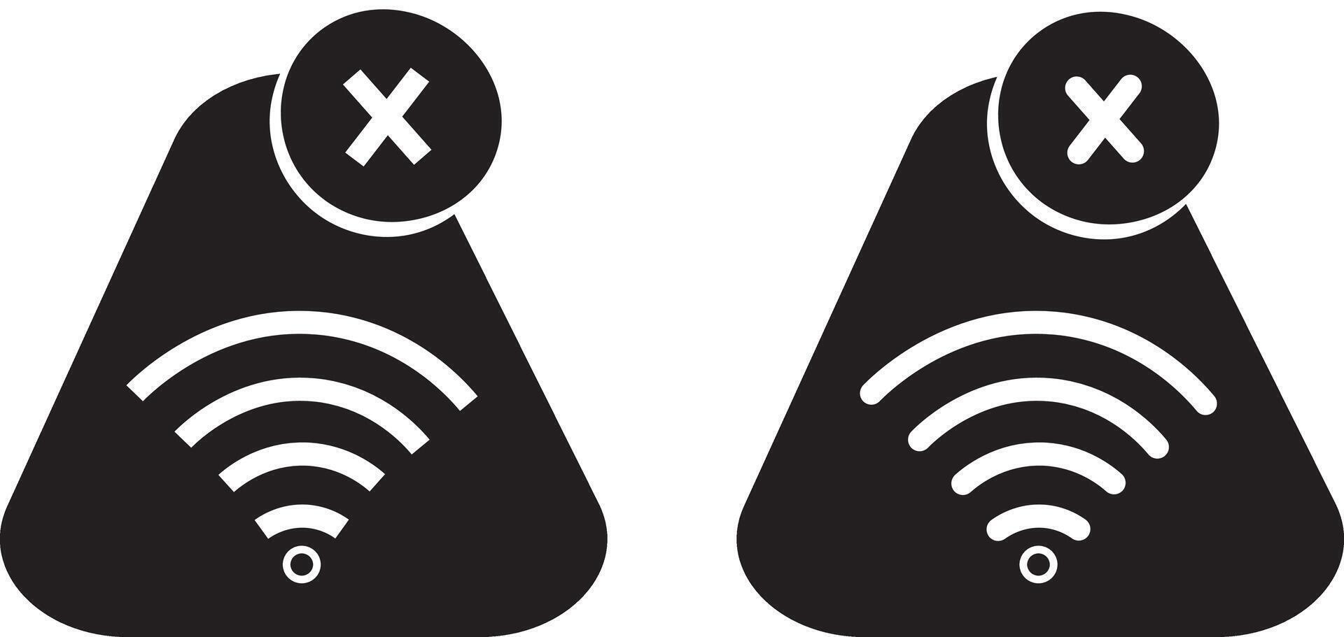 No Wifi icon. No wifi signal icon set, WiFi icon Processing set. wireless illustration sign vector