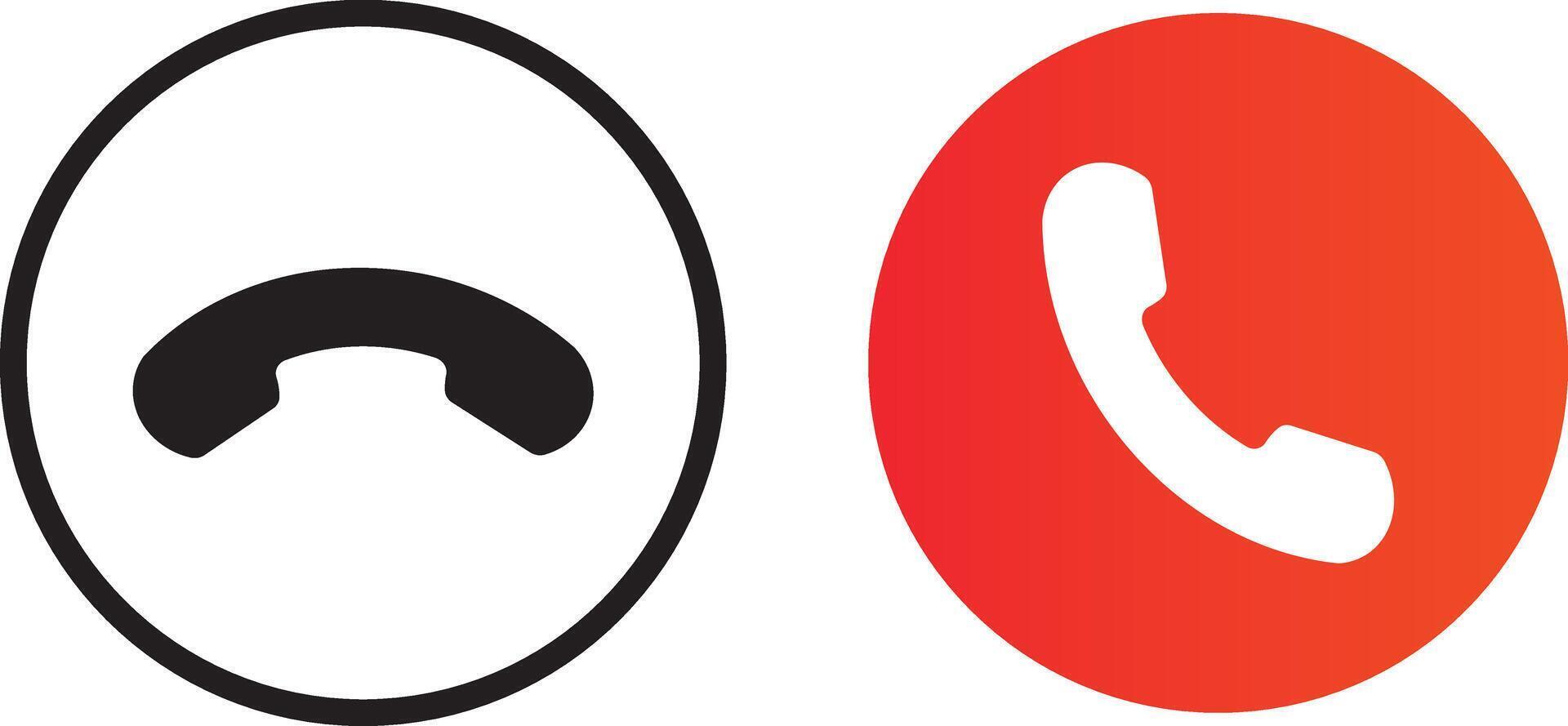 phone icon on round internet button set. phone call glyph icon. Flat red blue Phone icon illustration sign, vector