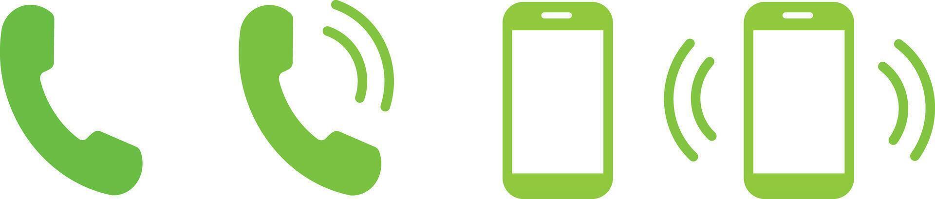 Ringing simple icon set. Contact us telephone sign.Cell phone pictogram isolated on white background. vector