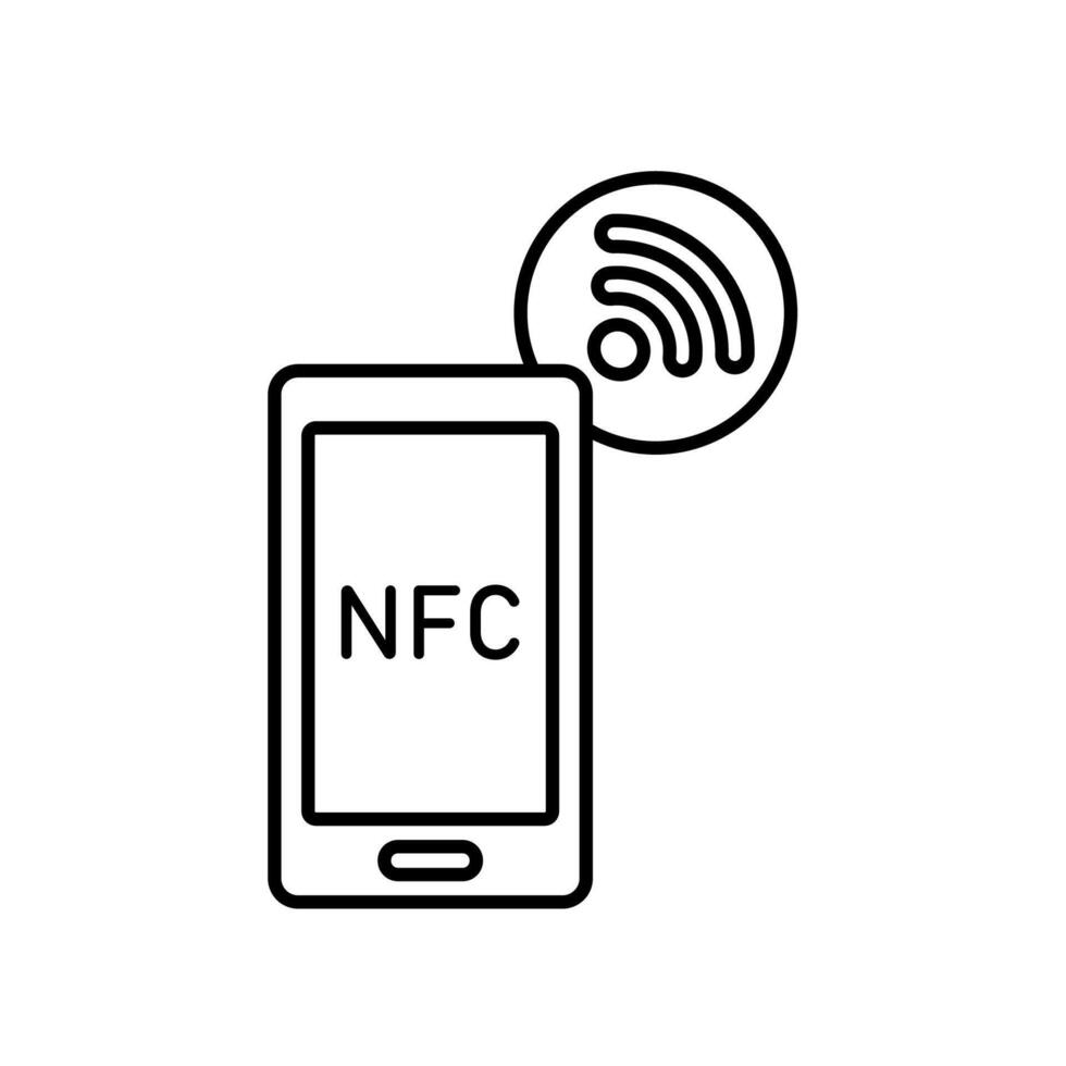 Icon a NFC, isolated against a clean background. vector