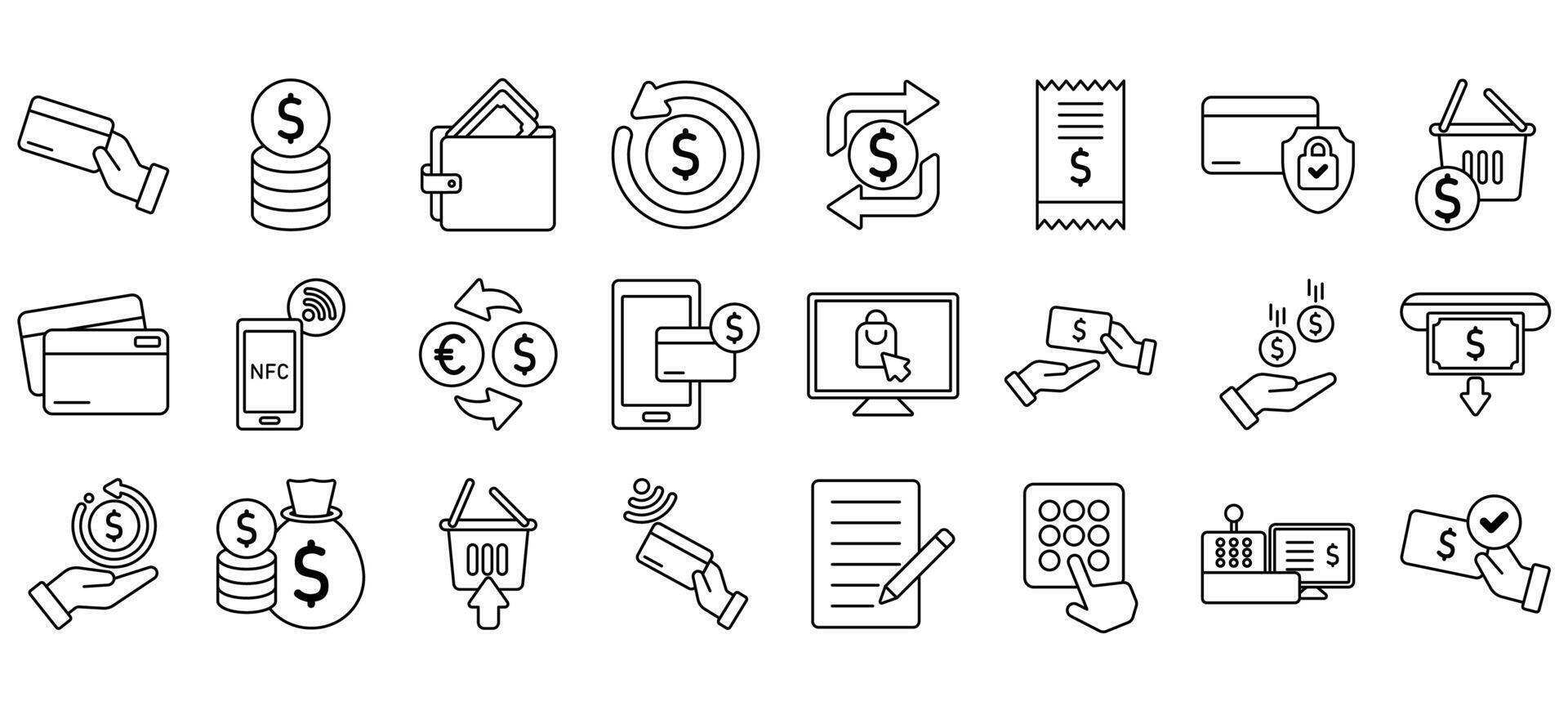 set of payment. vector