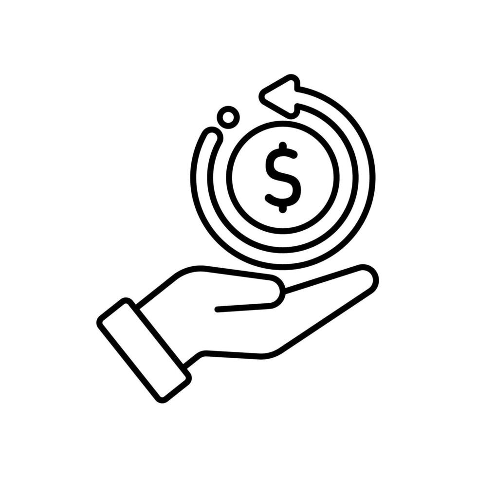 Icon a cash back, isolated against a clean background. vector