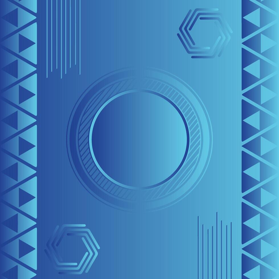 Paper layer circle blue abstract background in center. Curves and lines use for banner, cover, poster, wallpaper, design with space vector