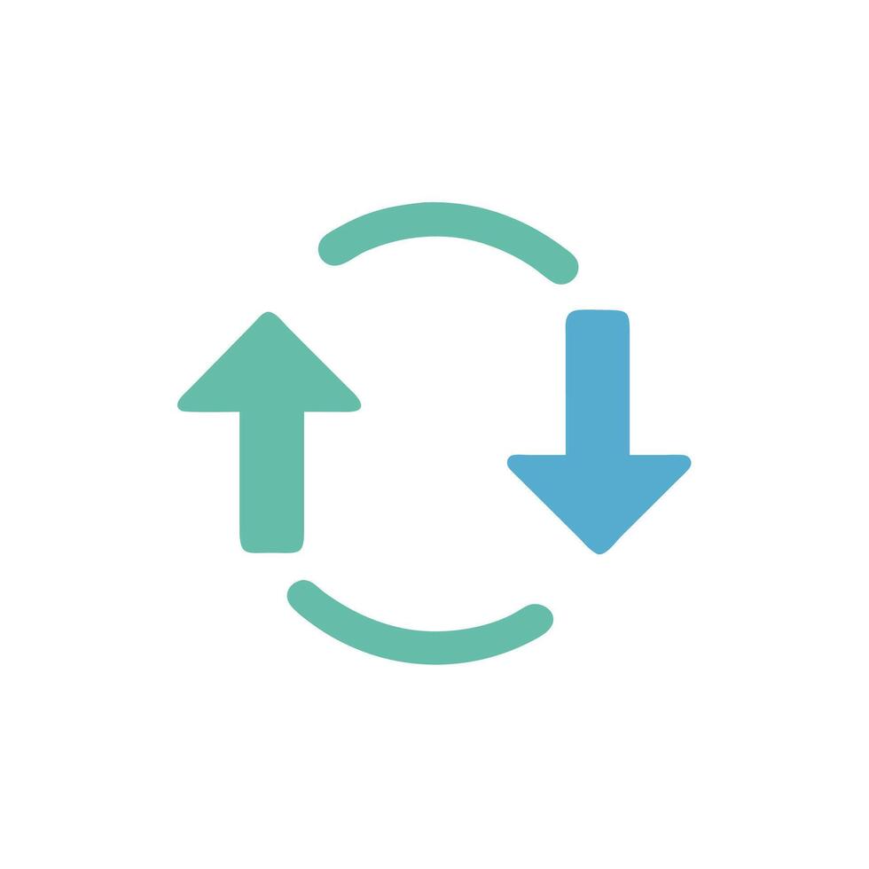A circular arrow pointing to the left and right vector