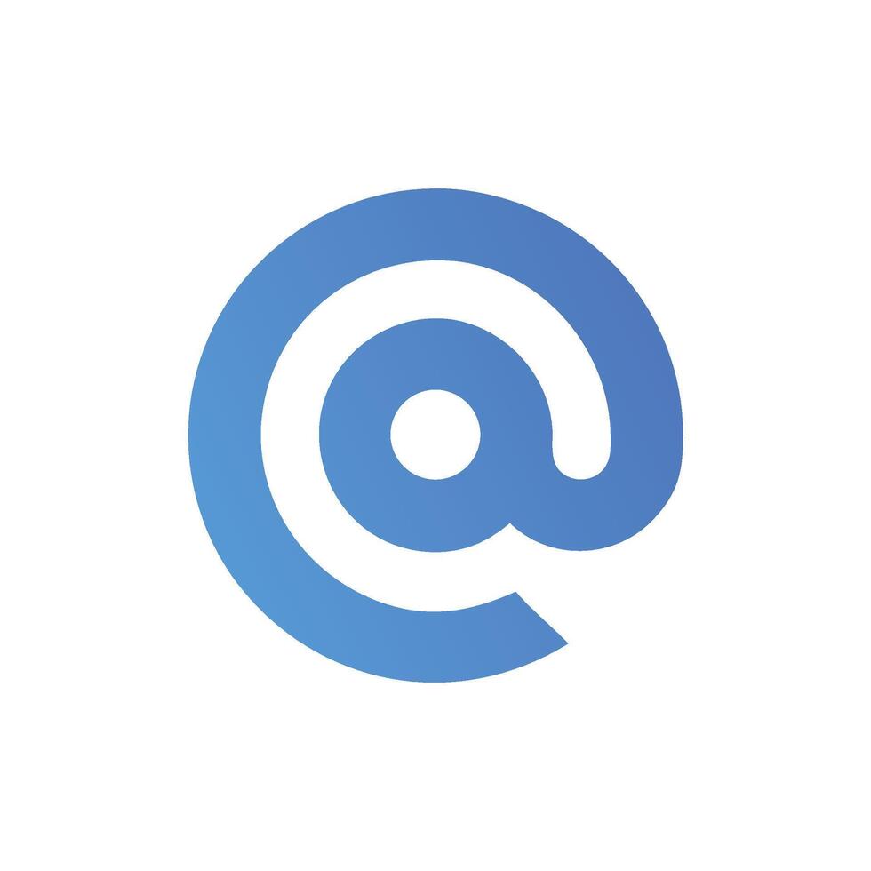 An email logo with a blue circle vector