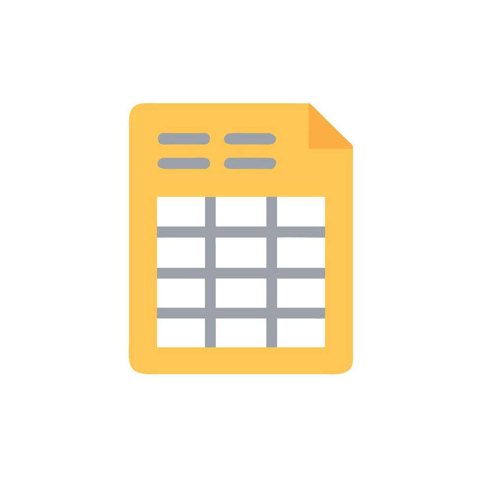 A yellow and gray file with a grid on it vector