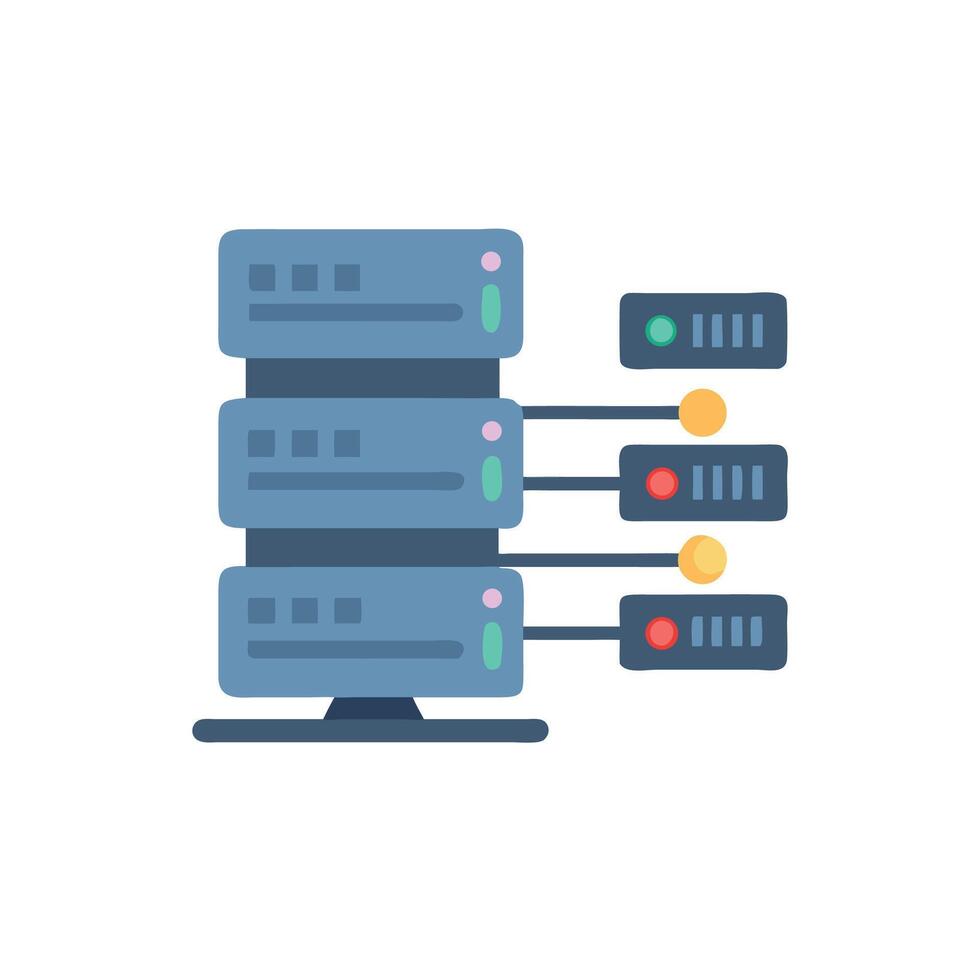 a server with multiple servers connected to each other vector