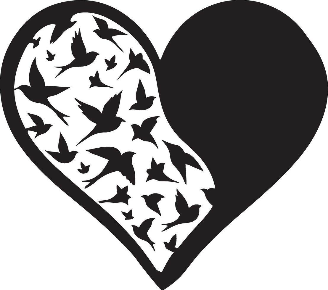Love Birds Silhouette Design for Print vector