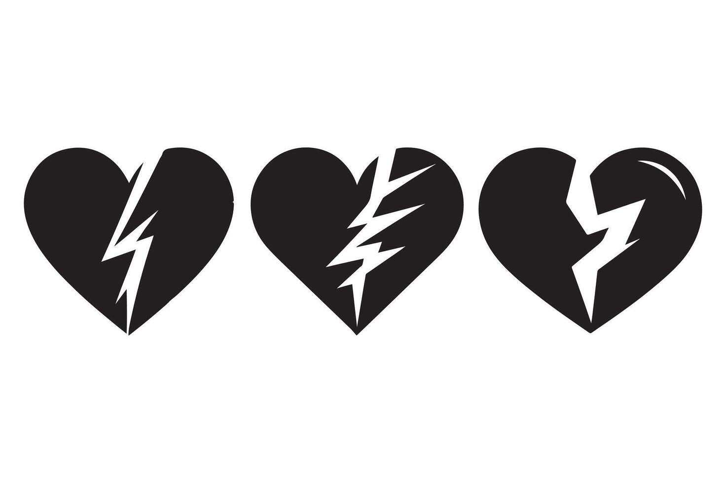 Silhouette Broken Love Heart Shape Illustration vector