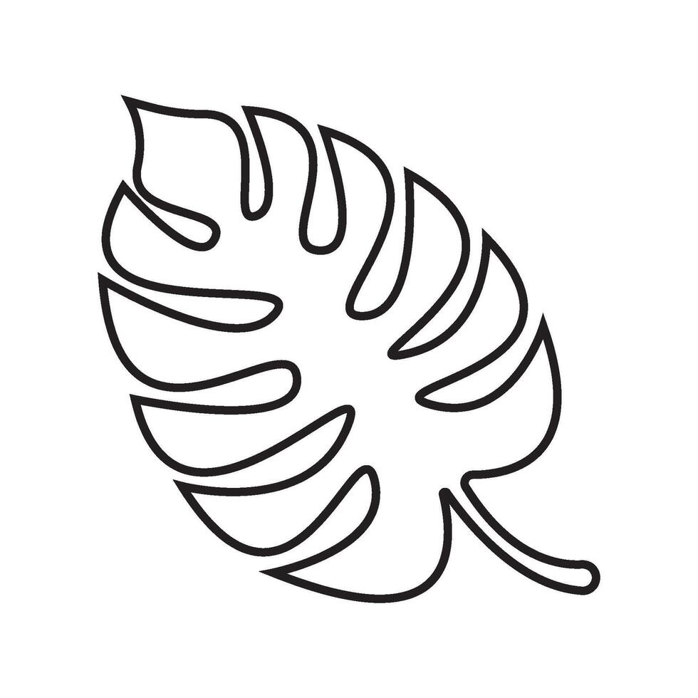 monstera leaf icon element vector