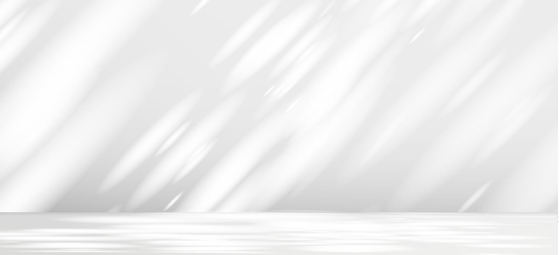Glare from the sun's rays on the wall. Blurred shadows from leaves and plants in the room. Soft overlay of natural light. Abstract background for product presentation.Natural light layout. vector