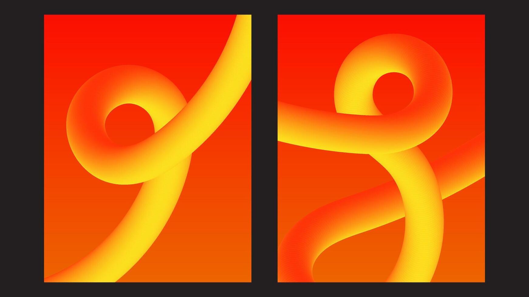 3D flow dynamic shape background design set for covers, brochures, flyers, presentations, banners. vector