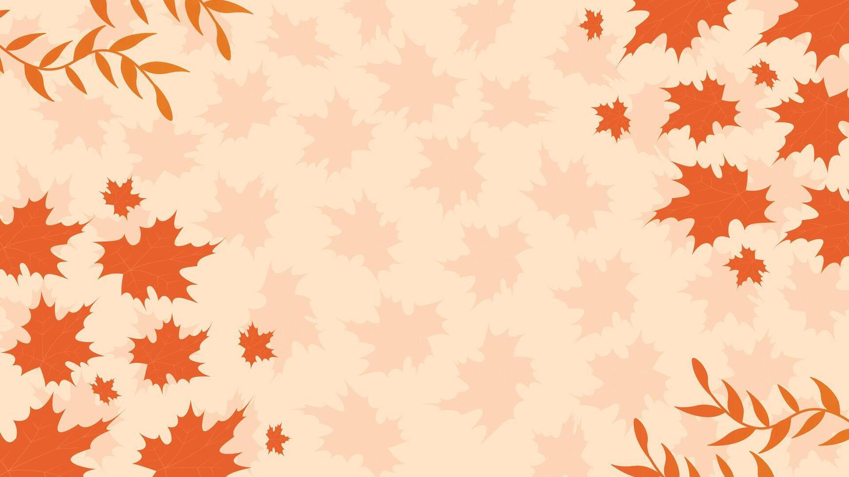 warm autumn themed background featuring orange falling leaves and soft beige tones for seasonal design vector