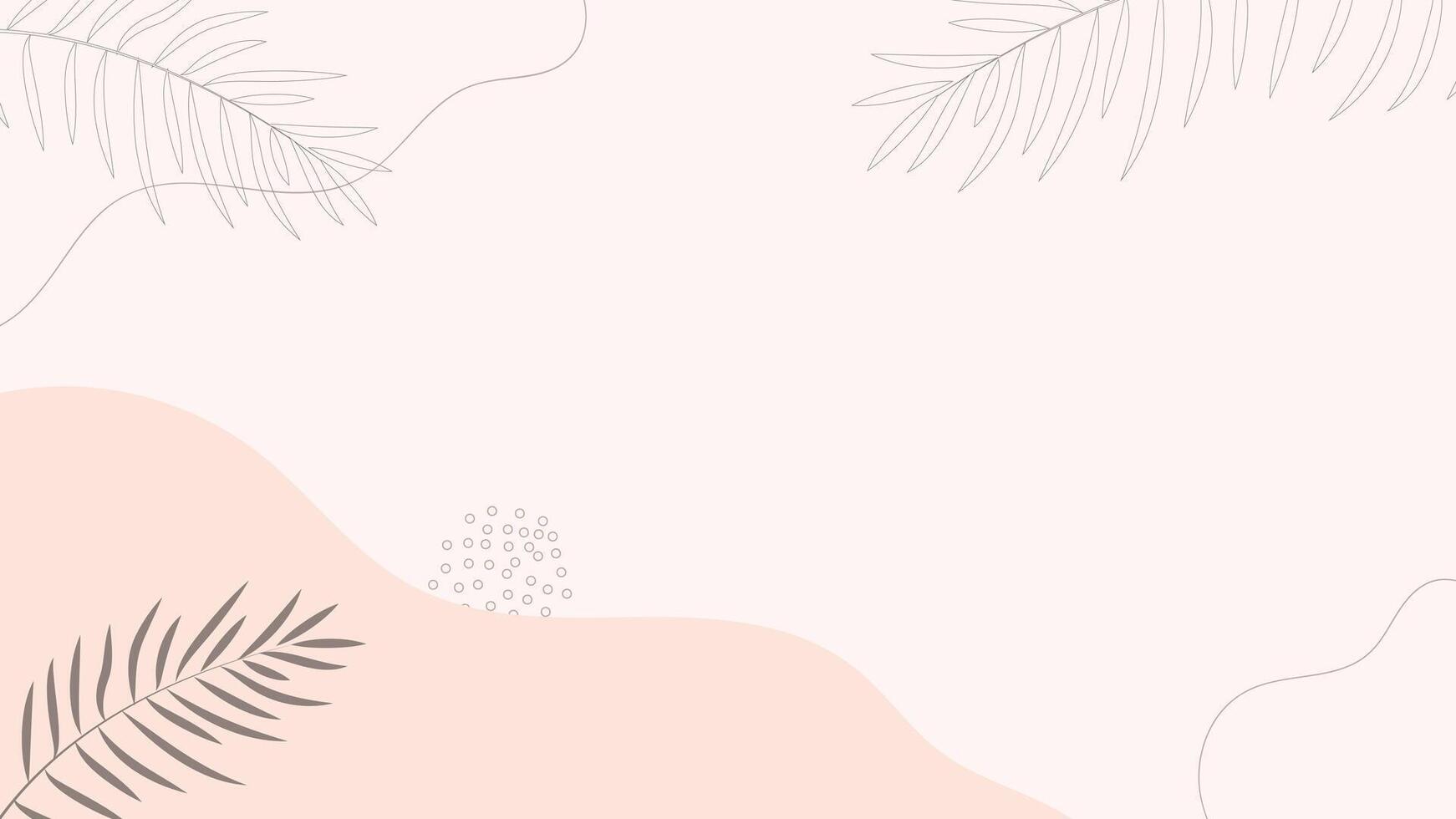 clean beige background with flowing shapes and subtle tropical leaf outlines for elegant designs vector