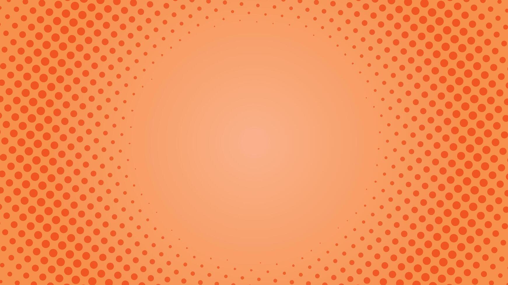 simple orange halftone background with dotted edges and a soft gradient center for design use vector