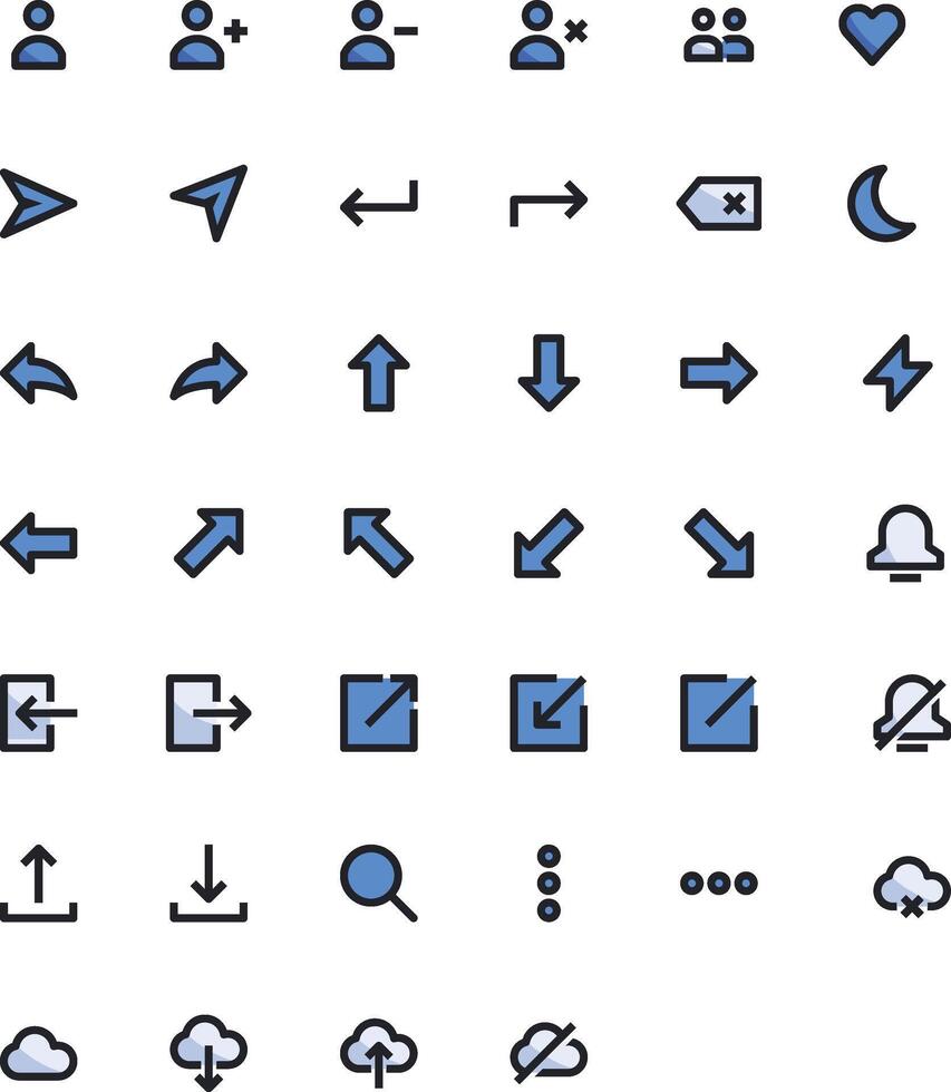 Collection of UI Icons for Web and Mobile Applications vector