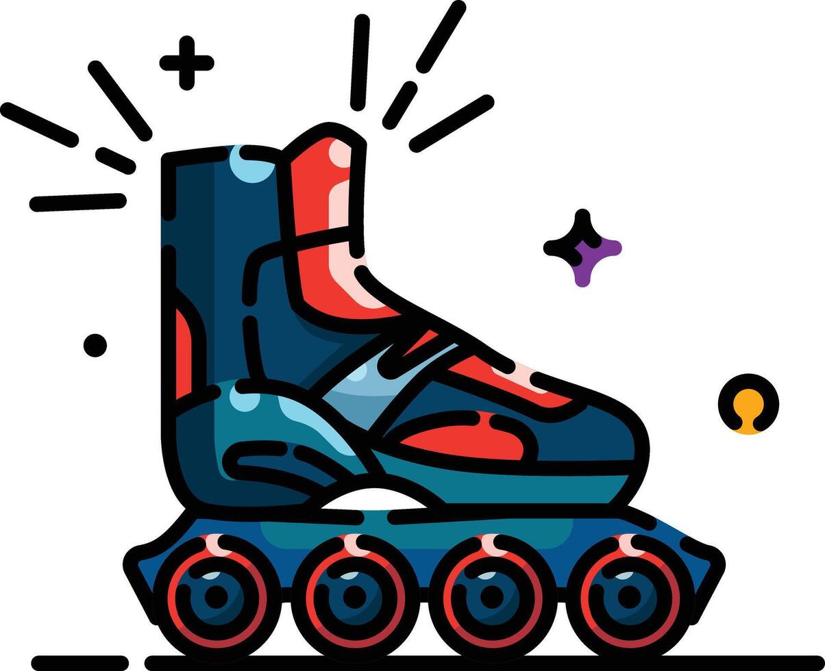 Colorful roller skate illustration vector