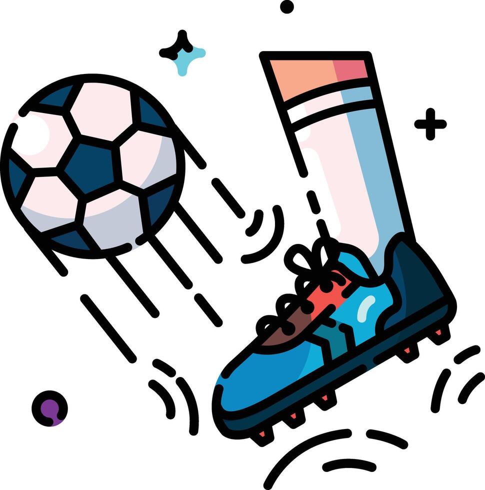 Soccer Ball Being Kicked vector