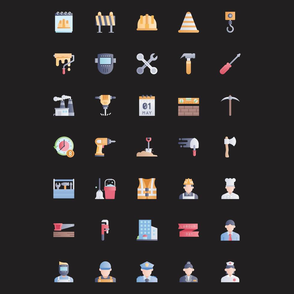 Construction and Tools Icons Set vector
