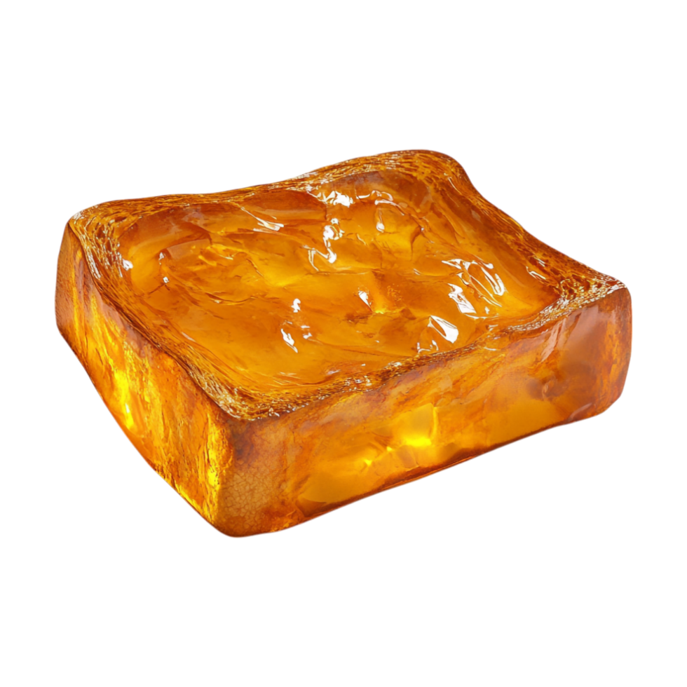 a square of orange jelly on a transparent background png