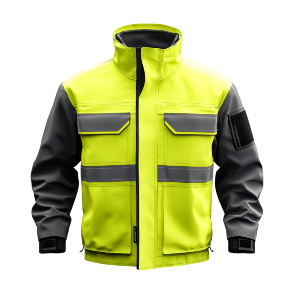 yellow jacket with reflective stripes on it png