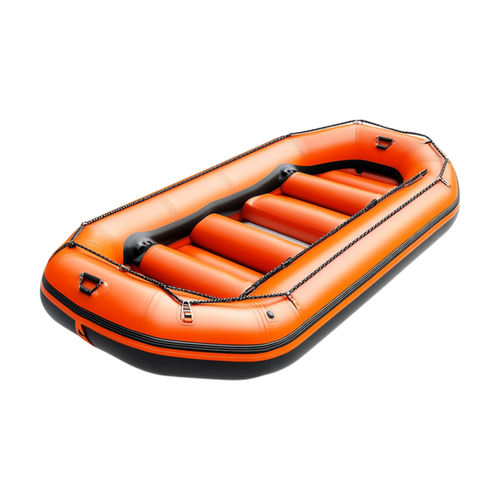 an inflatable boat on transparent background png