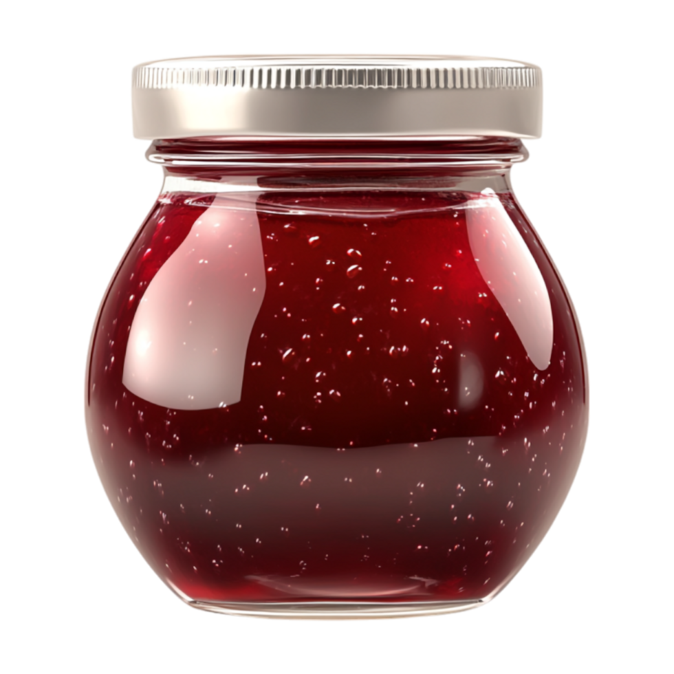 a jar of jam on a transparent background png