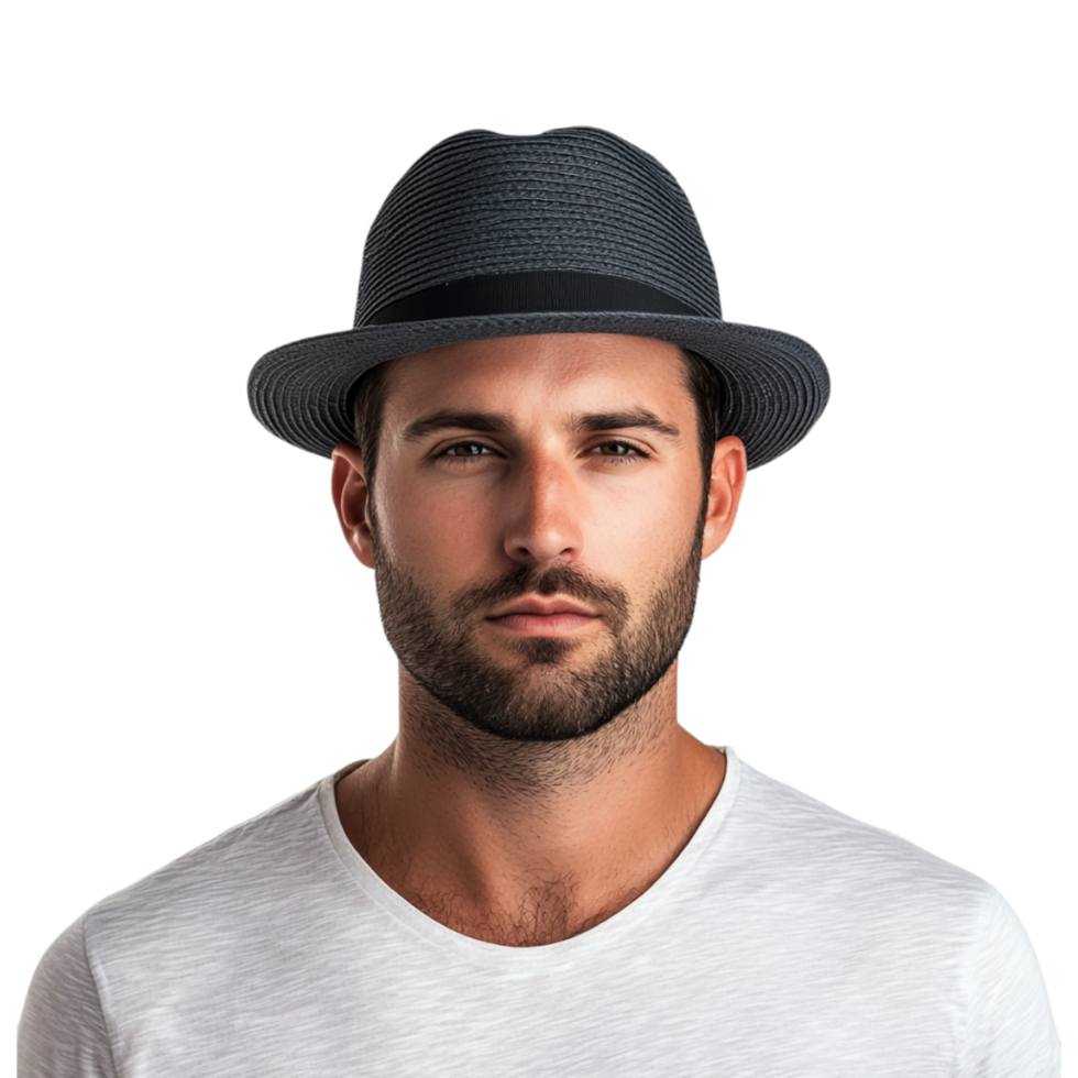 man wearing a hat on a transparent background png