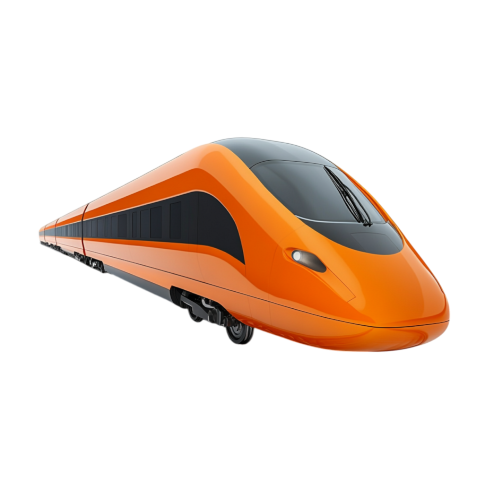 an orange train on a transparent background png