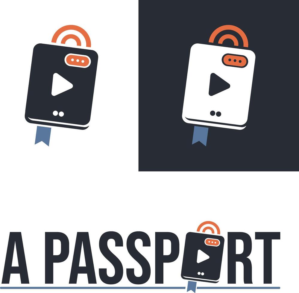 a Digital Passport logo icon. vector