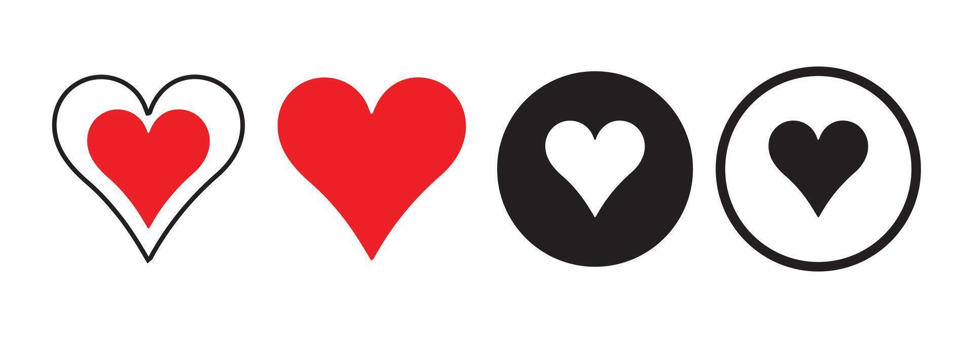 Set of hearts vector