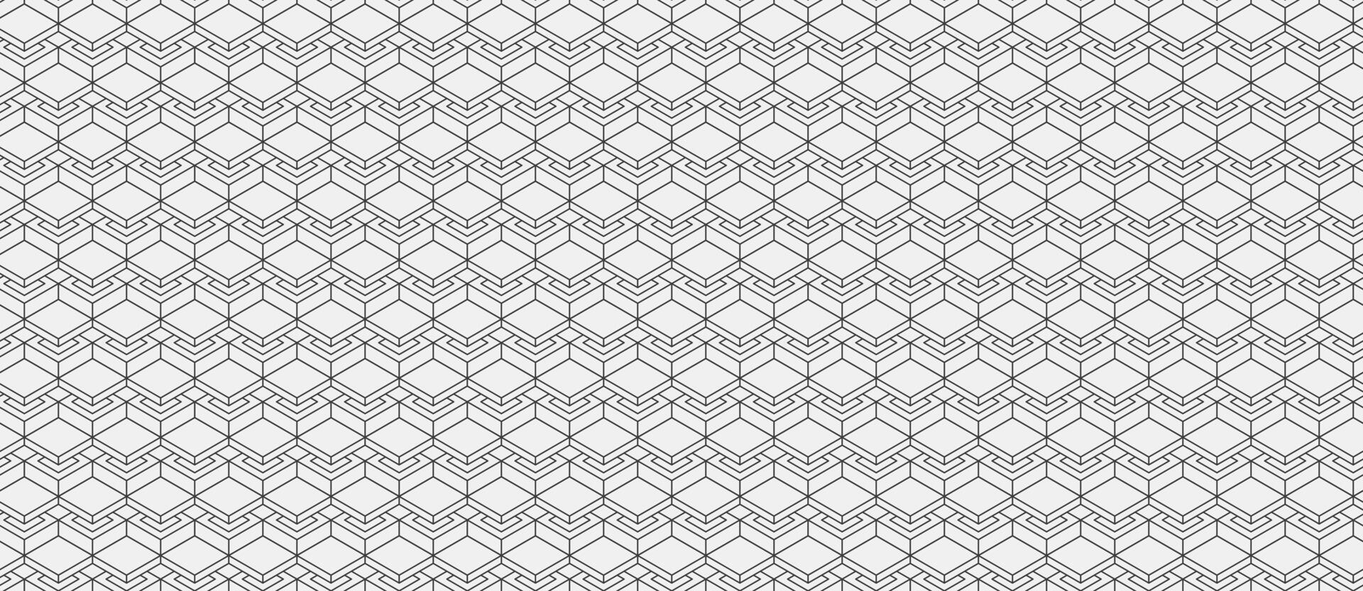 Abstract geometric seamless pattern. Elegant monochrome design featuring interconnected cubes, creating a mesmerizing, repeating texture ideal for backgrounds, website design, and textile prints. vector