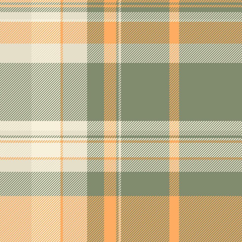 Elegant sage green, peach, and cream plaid pattern. Perfect for textile design, fashion, home decor, or website backgrounds. vector
