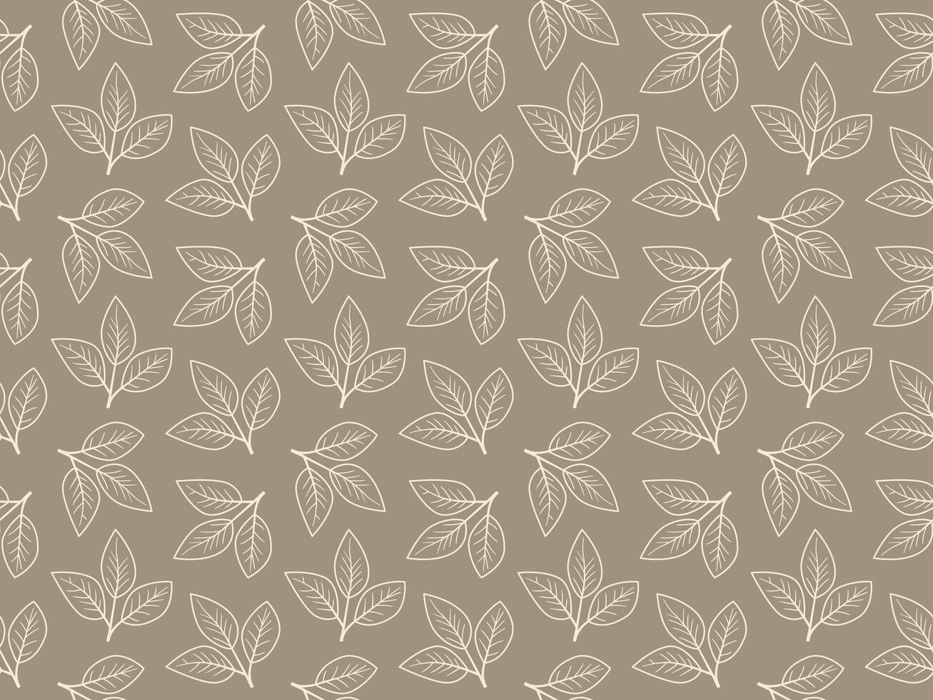 Elegant beige leaf pattern, perfect for textile design, wallpaper, or website backgrounds. Subtle and sophisticated, this repeating motif evokes natures tranquility. vector