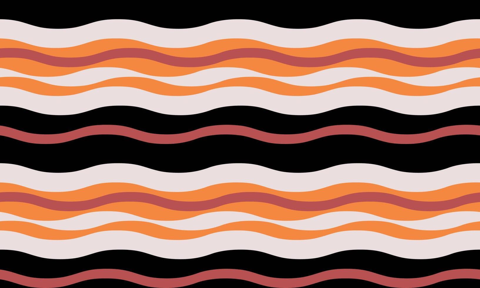 Abstract wavy stripes pattern in autumnal colors. Perfect for textile design, website backgrounds, or social media graphics. This seamless, retroinspired design evokes feelings of warmth and energy. vector