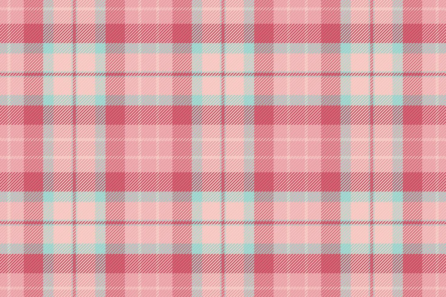 Soft pink and teal plaid pattern. Perfect for textiles, website backgrounds, or feminine branding. This delicate, repeating texture evokes feelings of warmth and tranquility. vector