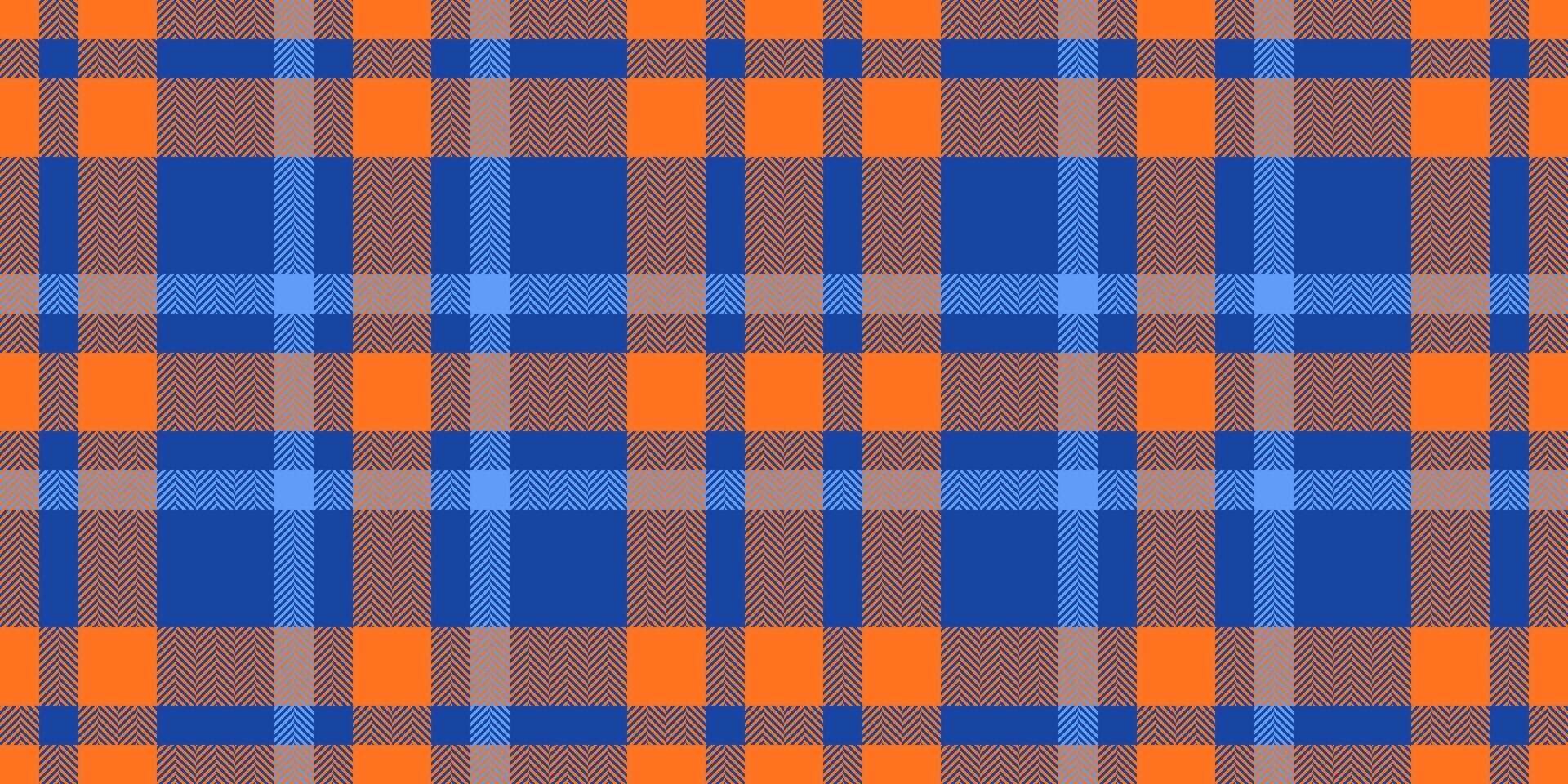 Vibrant blue and orange plaid pattern. Perfect for textile design, web backgrounds, or crafting projects. vector