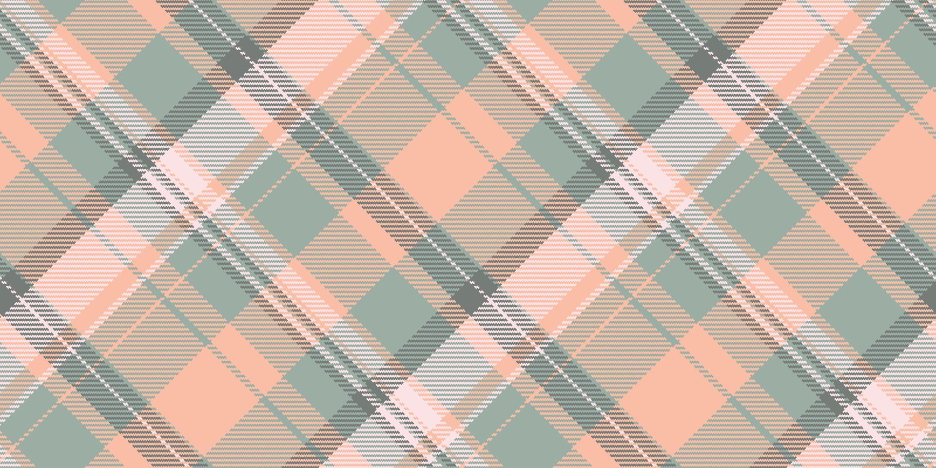 Perfect tartan pattern seamless, layout plaid check texture. Chequered textile background fabric in pastel and orange colors. vector